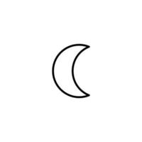 lune icône avec contour style vecteur