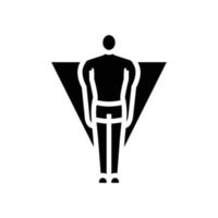 inversé Triangle Masculin corps type glyphe icône vecteur illustration