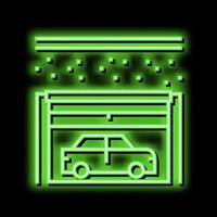 souterrain voiture parking néon lueur icône illustration vecteur