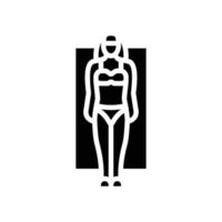 rectangle femelle corps type glyphe icône vecteur illustration