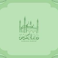 ramadan kareem avec fond d'illustration d'ornement islamique dessiné à la main vecteur