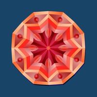c'est un motif polygonal. c'est un mandala géométrique rouge. motif floral asiatique. vecteur