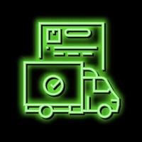 un camion logistique un service néon lueur icône illustration vecteur