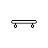 icône de planche à roulettes avec style de contour vecteur