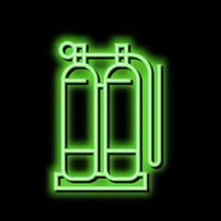 gaz cylindres pour soudage néon lueur icône illustration vecteur