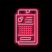 téléphone application loto néon lueur icône illustration vecteur