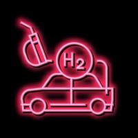 remplissage voiture avec hydrogène néon lueur icône illustration vecteur