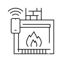 système de contrôle de cheminée d'illustration vectorielle d'icône de ligne de maison intelligente vecteur