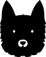 noir et blanc de chien dessin animé icône forme vecteur