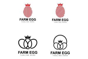 logo d'oeuf, conception de ferme d'oeufs, logo de poulet, vecteur de nourriture asiatique