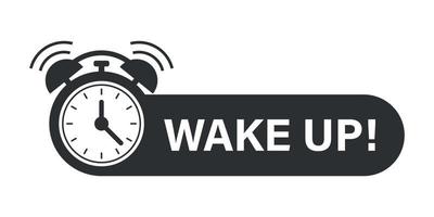 réveiller en haut icône dans plat style. bien Matin vecteur illustration sur isolé Contexte. alarme l'horloge sonnerie et les matins se réveille signe affaires concept.