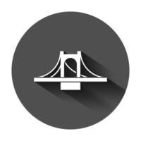 pont signe icône dans plat style. pont-levis vecteur illustration sur noir rond Contexte avec longue ombre. route affaires concept.