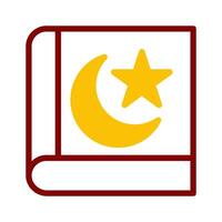 coran icône bichromie rouge Jaune style Ramadan illustration vecteur élément et symbole parfait.