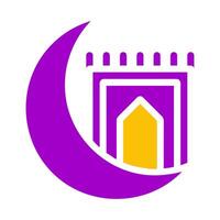 couverture icône solide violet Jaune style Ramadan illustration vecteur élément et symbole parfait.