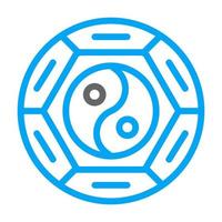 yin et Yang icône bicolore bleu style chinois Nouveau année illustration vecteur parfait