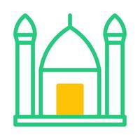 mosquée icône bichromie vert Jaune style Ramadan illustration vecteur élément et symbole parfait.