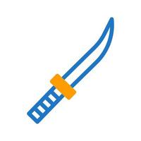 épée icône bichromie bleu Orange style militaire illustration vecteur armée élément et symbole parfait.