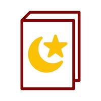 coran icône bichromie rouge Jaune style Ramadan illustration vecteur élément et symbole parfait.