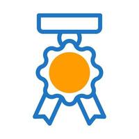 médaille icône bichromie bleu Orange style militaire illustration vecteur armée élément et symbole parfait.