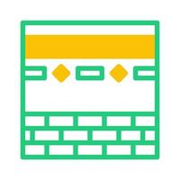 kaaba icône bichromie vert Jaune style Ramadan illustration vecteur élément et symbole parfait.