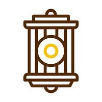 lanterne icône bicolore marron Jaune style Ramadan illustration vecteur élément et symbole parfait.