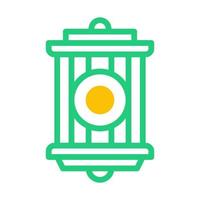 lanterne icône bichromie vert Jaune style Ramadan illustration vecteur élément et symbole parfait.