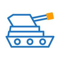 réservoir icône bichromie bleu Orange style militaire illustration vecteur armée élément et symbole parfait.