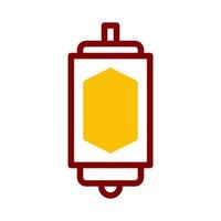 lanterne icône bichromie rouge Jaune style Ramadan illustration vecteur élément et symbole parfait.