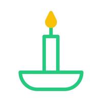 bougie icône bichromie vert Jaune style Ramadan illustration vecteur élément et symbole parfait.