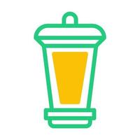 lanterne icône bichromie vert Jaune style Ramadan illustration vecteur élément et symbole parfait.