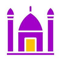 mosquée icône solide violet Jaune style Ramadan illustration vecteur élément et symbole parfait.