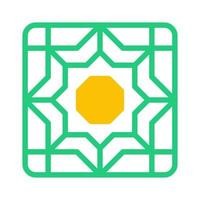décoration icône bichromie vert Jaune style Ramadan illustration vecteur élément et symbole parfait.