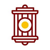 lanterne icône bichromie rouge Jaune style Ramadan illustration vecteur élément et symbole parfait.