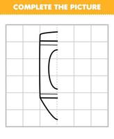 éducation Jeu pour les enfants Achevée le image de mignonne dessin animé crayon moitié contour pour dessin imprimable outil feuille de travail vecteur