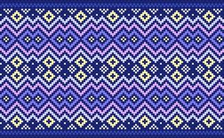 pixel ethnique modèle, vecteur broderie nordique arrière-plan, violet géométrique originaire de aztèque style