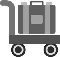 icône de vecteur de chariot à bagages