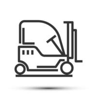 Facile chariot élévateur contour icône, machine nad un camion en relation concept sur le blanc Contexte vecteur