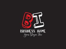 minimaliste bi lettre logo, coloré bi des gamins affaires logo vecteur