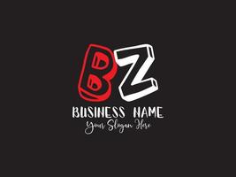 minimaliste bz lettre logo, coloré bz des gamins affaires logo vecteur