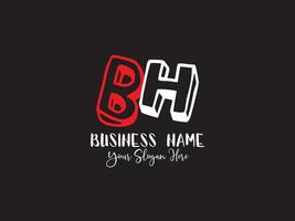 minimaliste bh lettre logo, coloré bh des gamins affaires logo vecteur