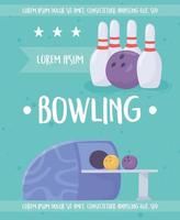 modèle d'affiche de bowling vecteur