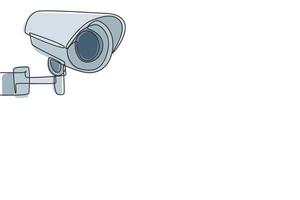 vidéosurveillance à dessin au trait continu unique avec une forme ronde installée sur le côté de l'autoroute pour surveiller les mouvements de circulation et améliorer les systèmes de sécurité. une ligne dessiner illustration vectorielle de conception graphique. vecteur