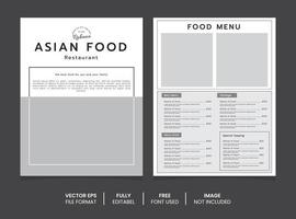 asiatique nourriture menu affiche modèle vecteur