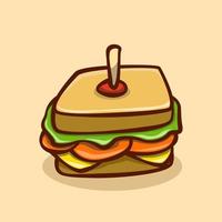 sandwich illustration concept dans dessin animé style vecteur