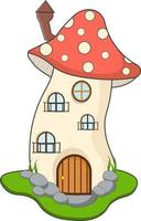 mignonne peu gnome Maisons. mignonne Fée Maisons clipart vecteur