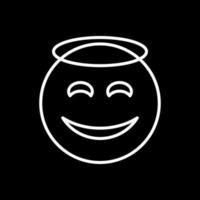 visage souriant avec conception d'icône de vecteur de halo