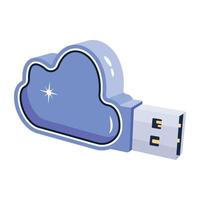 nuage usb à la mode vecteur