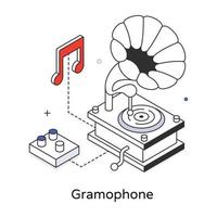 concepts de gramophone à la mode vecteur