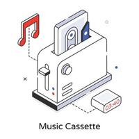 cassette de musique à la mode vecteur