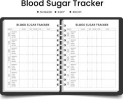 du sang sucre traqueur Diabète planificateur registre ou carnet vecteur